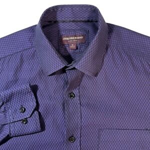 Johnston Murphy Mens Dress Shirt‎ Long Sleeve Button Down Size M